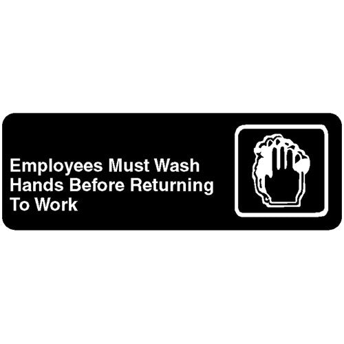 4530(QUOTE) Vollrath/Idea-Medalie Employee hand wash sign 3 x 9 in english braille