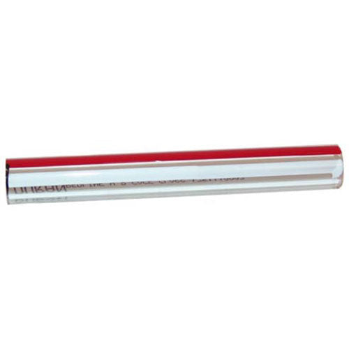 008742 Groen Tube, glass-red & white stripe